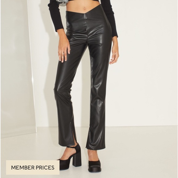 Divided Pants - H&M Flare Leather Legging